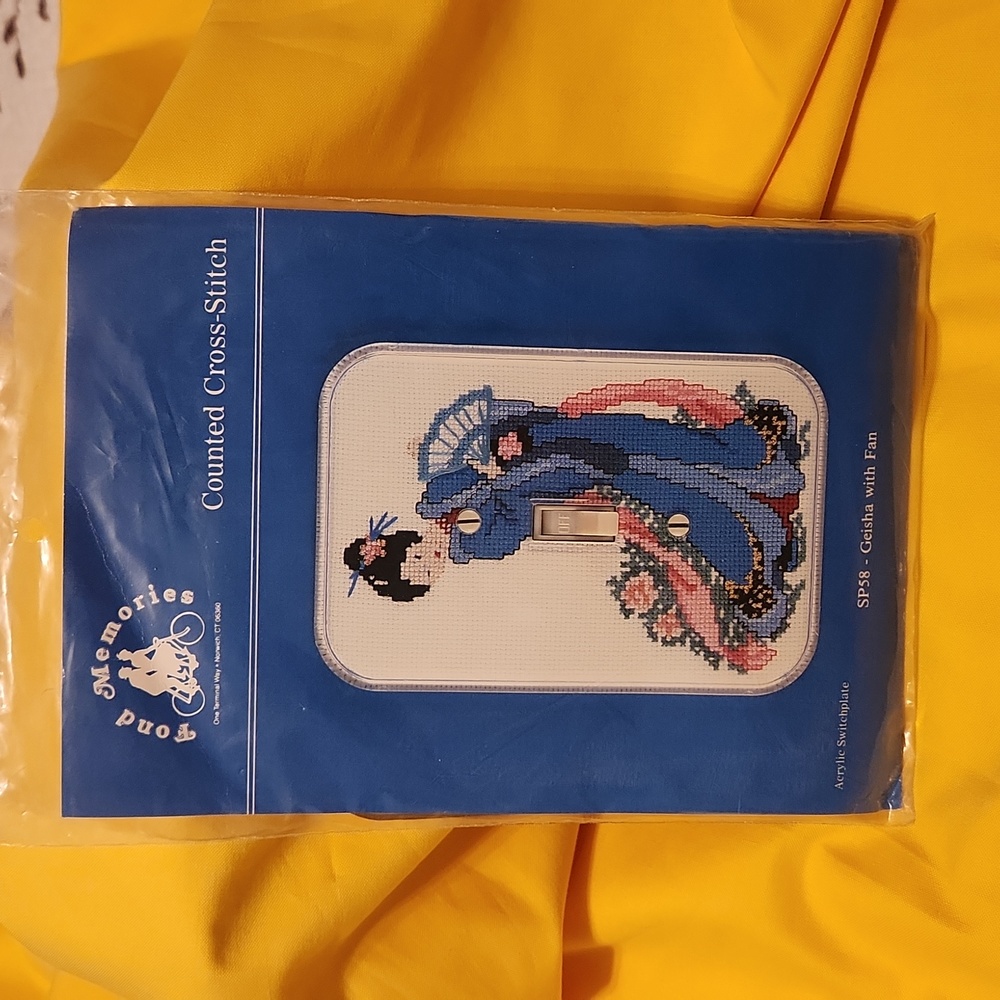 Fond Memories vintage Switchplate cover Counted Cross-stitch kit.